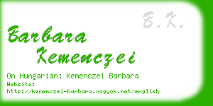 barbara kemenczei business card